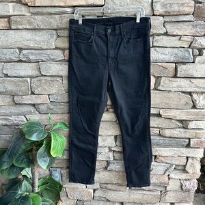 MOTHER mid rise Dazzler ankle jean black straight leg not guilty